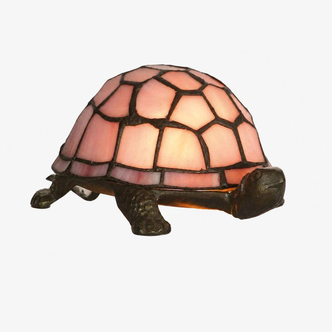 TiffStar Tortoise Pattern Stained Glass Table Lamp - Tiffany Style Decorative Light for Indoor Accent Lighting