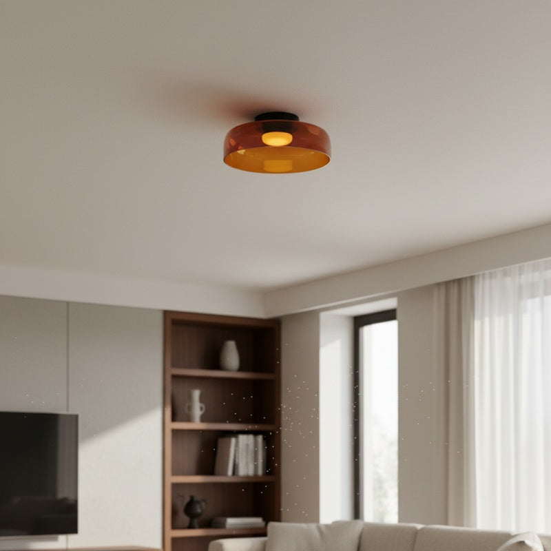 Celestial Modern Glass Ceiling Light - Nordic Design  Glass Disc Fixture for Bedroom and Dining