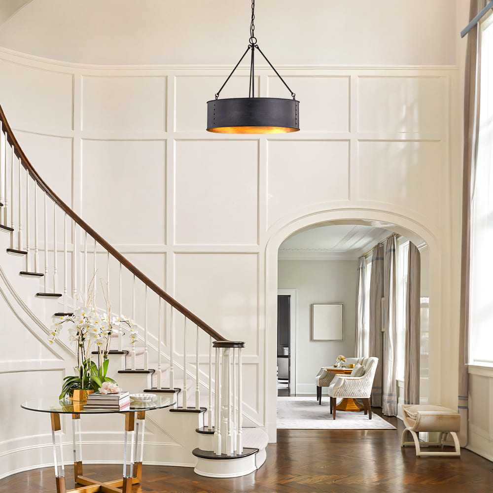 Industrial Black Drum Pendant Light - Metal Pendant For Dinning Room