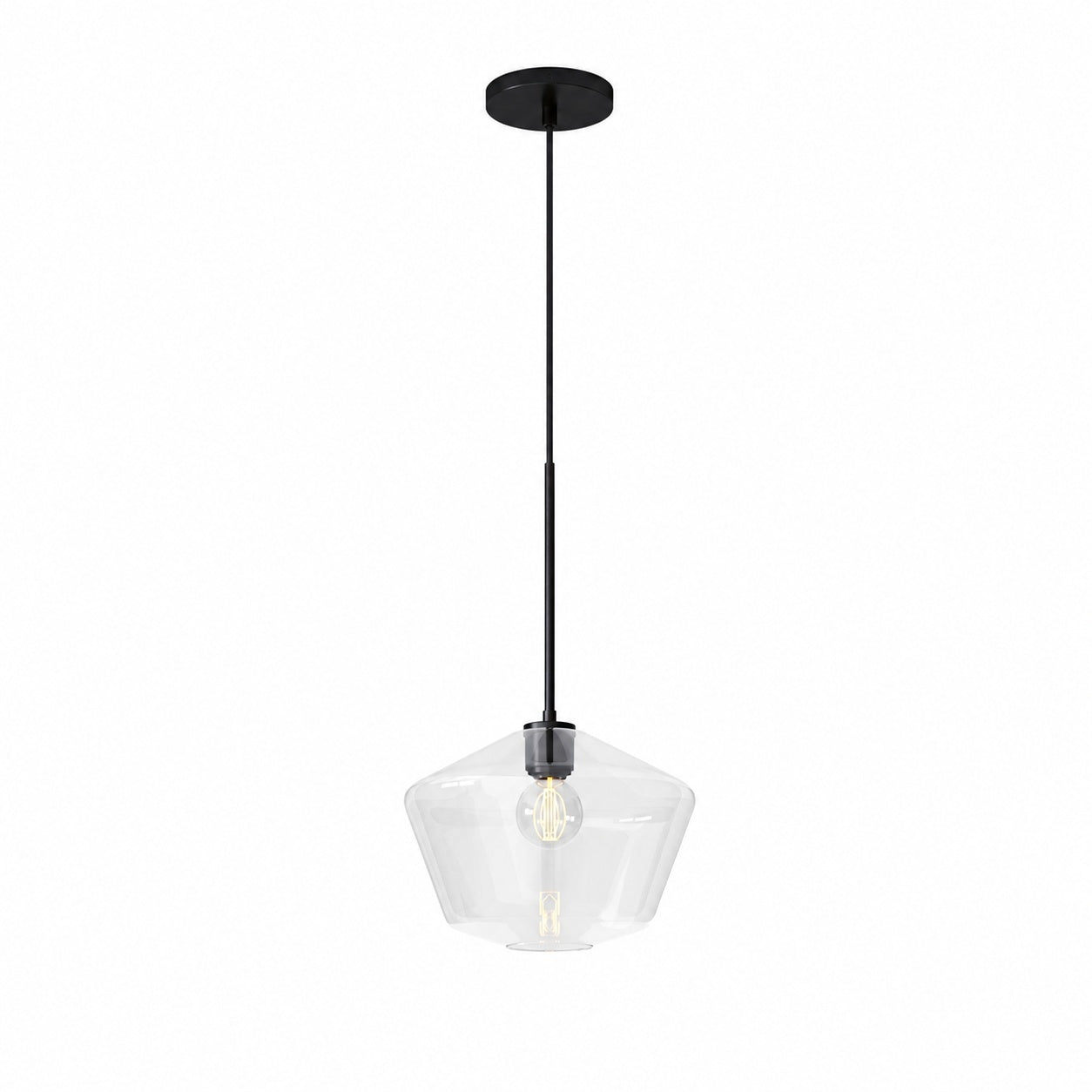 Merin Transparent Glass Sculpture Geometric Chandelier