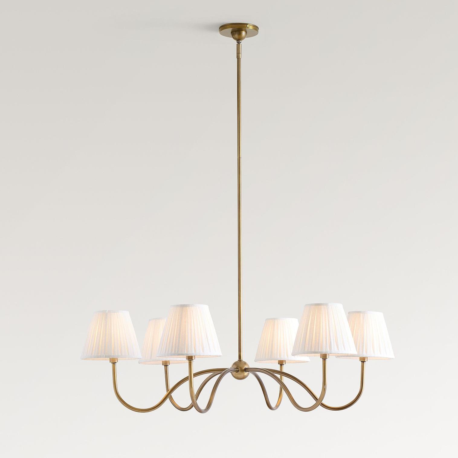 Luvora Modern Multi-Head Pleated Shade Chandelier - Stylish Fabric Ceiling Fixture
