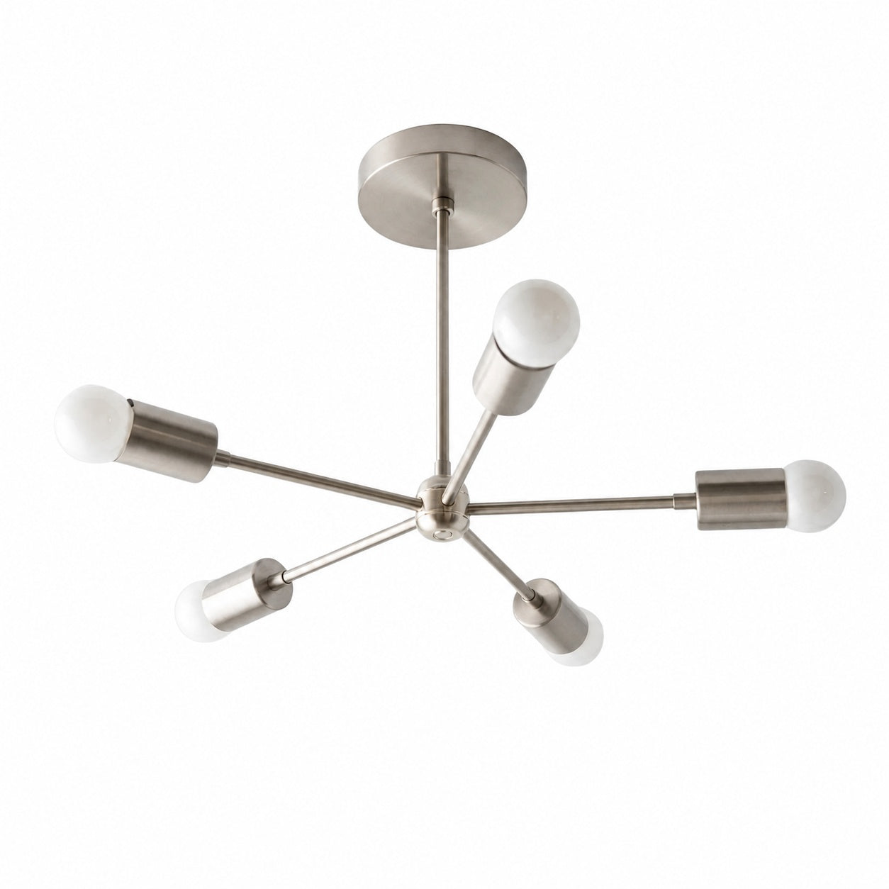 Mobilux Line Mid Century Gold Sputnik Chandelier - Geometric Brass Fixture
