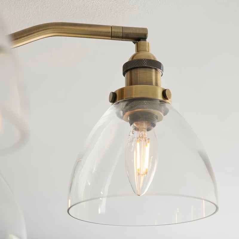 Novera Vintage-Inspired Semi-Flush Ceiling Fixture with Curved Arms for Living Spaces