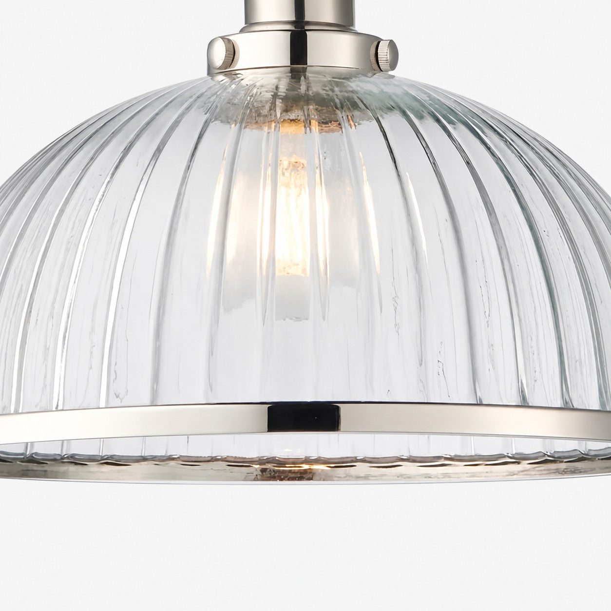 Novera Ribbed Glass Stylish Modern Pendant Lamp for Bedroom and Dining Area