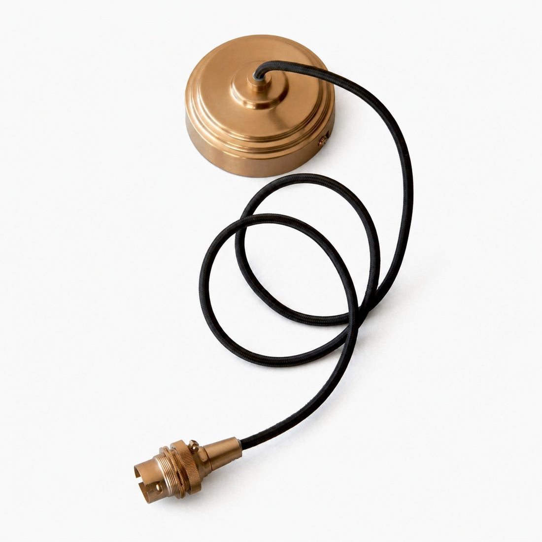 Plaitar Modern Brass Pendant Light - Minimalist Ceiling Fixture with Braided Cord for Hallways
