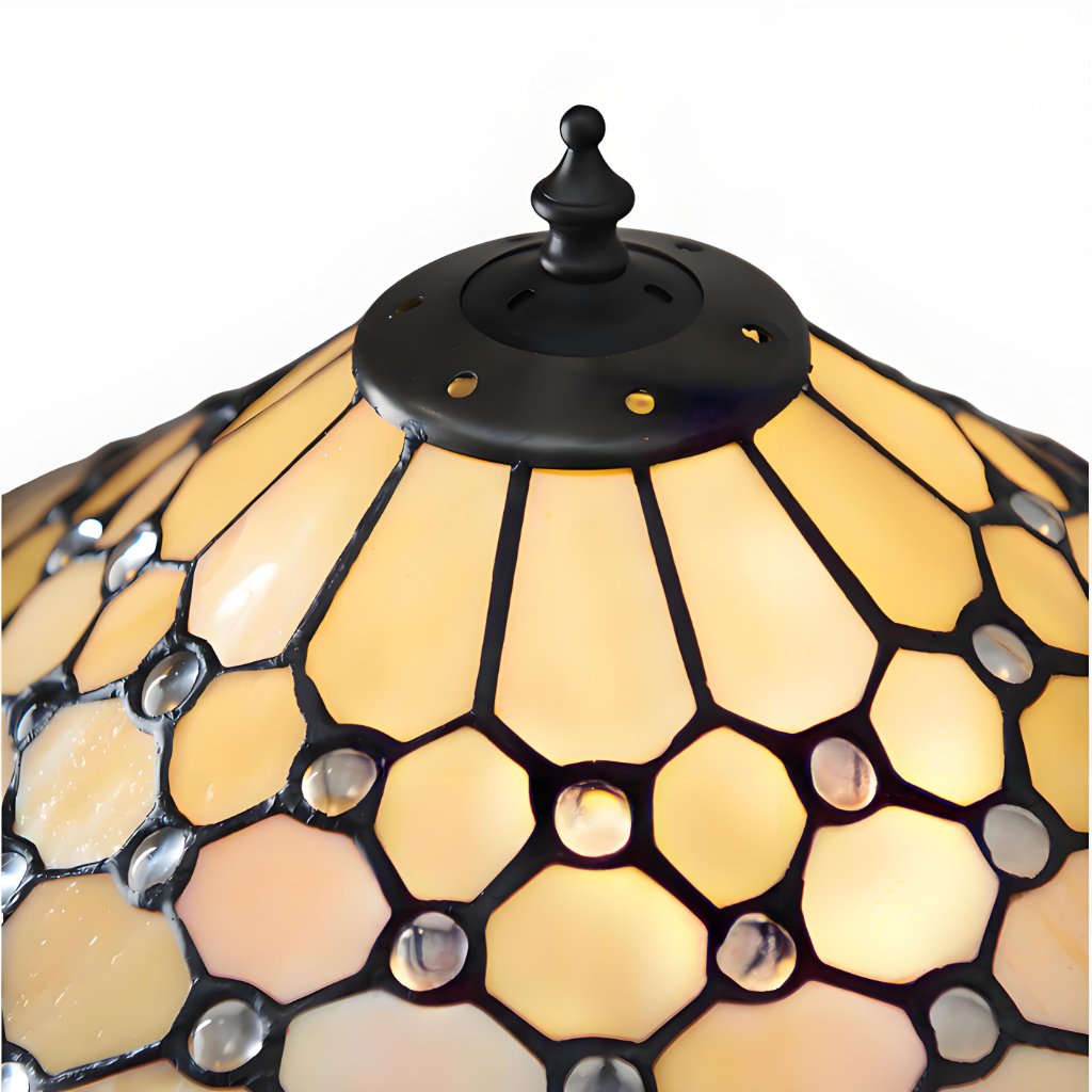 TF Pearl Stained Glass Table Lamp - Bedroom and Living Room Ambient Light