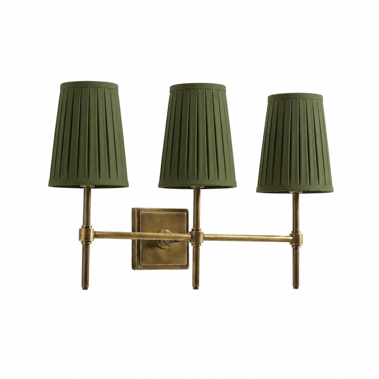 Derlina White Linen Shades Wall Lamp – Retro Metal Multi-Head Lighting Fixture