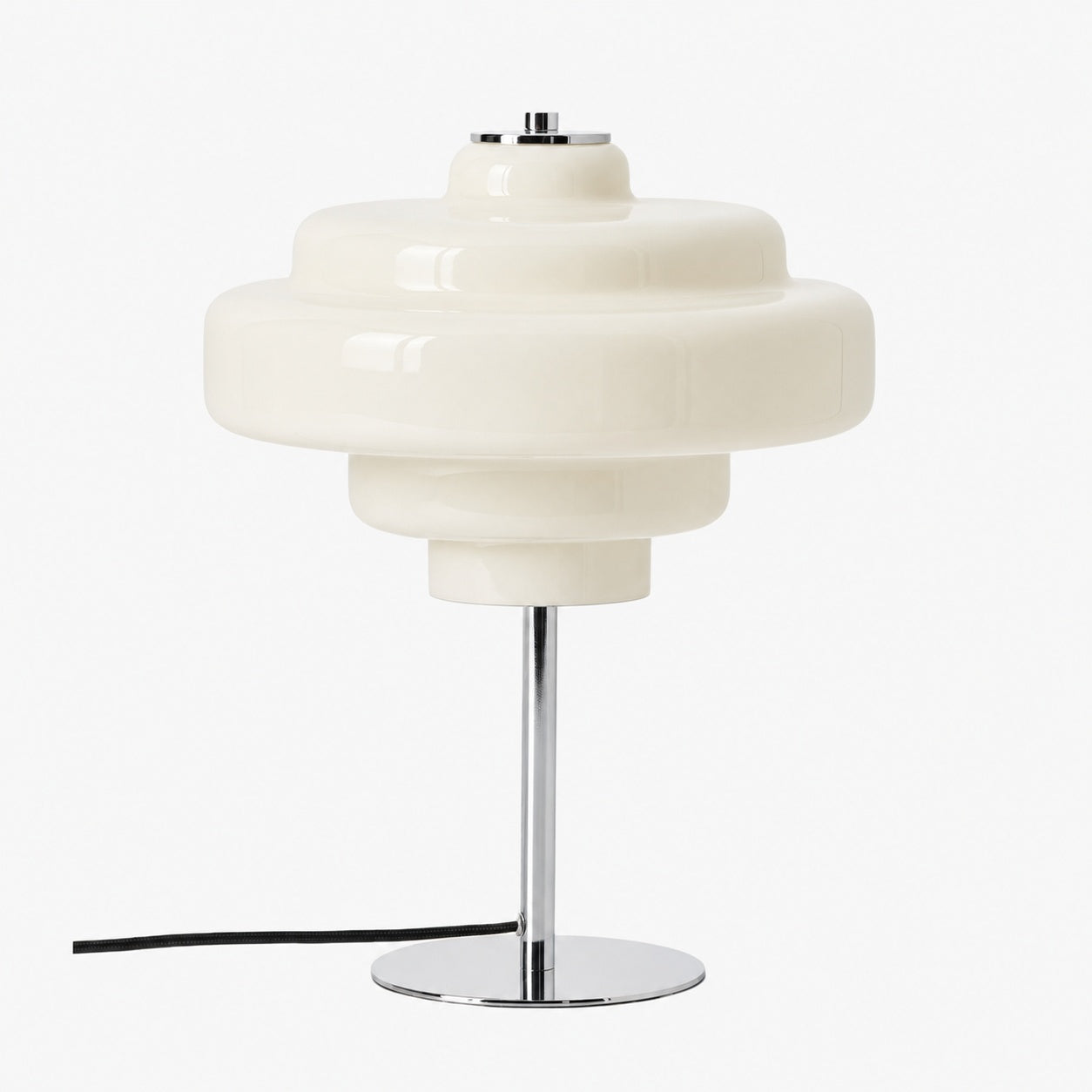 Koloro Glass Table Lamp - Retro Tiered Design with Chrome Base