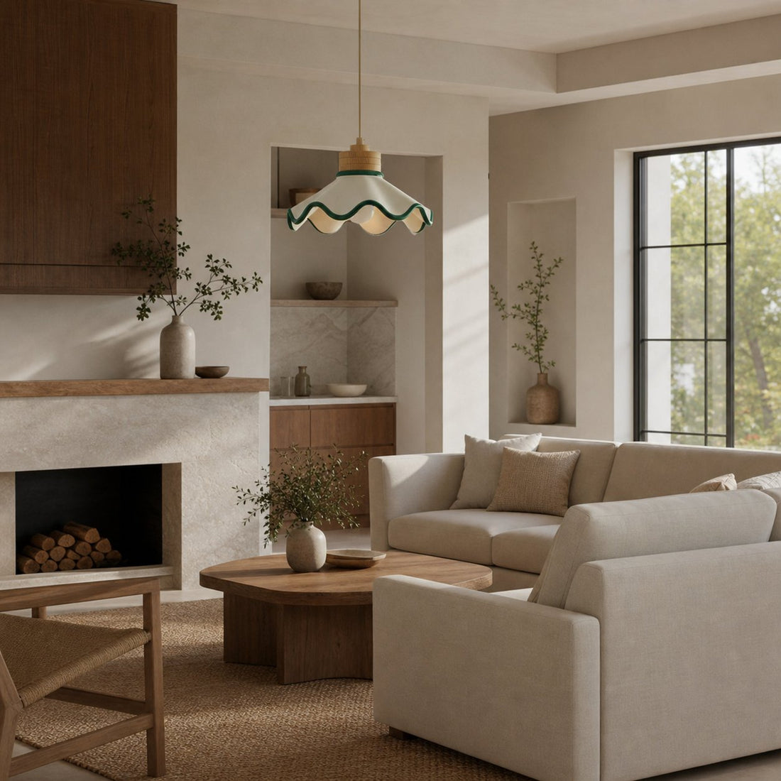 Moliro Scalloped Pendant Light - Modern Wavy Lighting for Dining Room