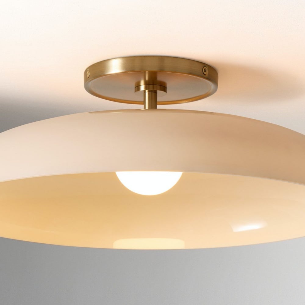 Vega Glass Flush Mount - Champagne-Tinted Globe Modern Glass Ceiling Light for Hallway