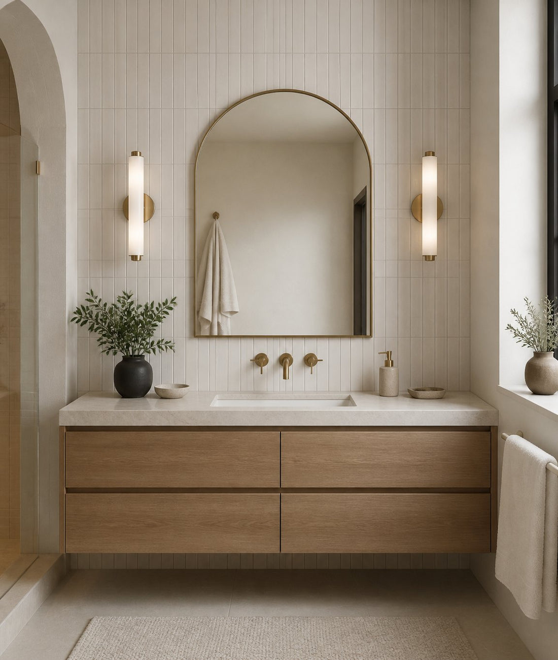 Vilonass Modern Glass Wall Sconce - Elongated Minimalist Design for Indoor and Outdoor Spaces