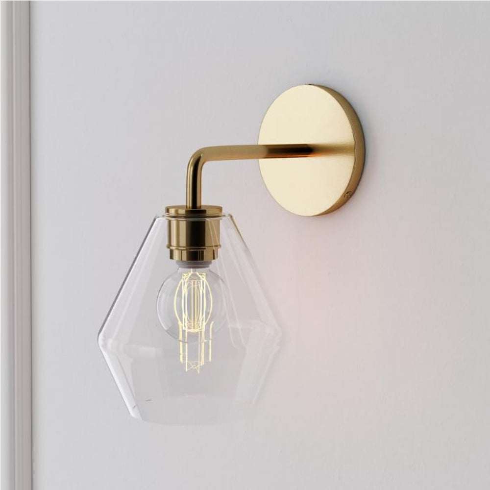 Sculptural Glass Geo Sconce - Modern Bathroom Mirror Globe Wall Light