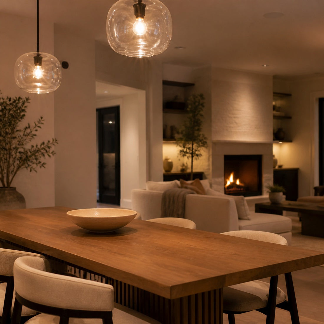 Lumivelle Pebble Pendant Light - Adjustable Glass Shade - Modern Lighting