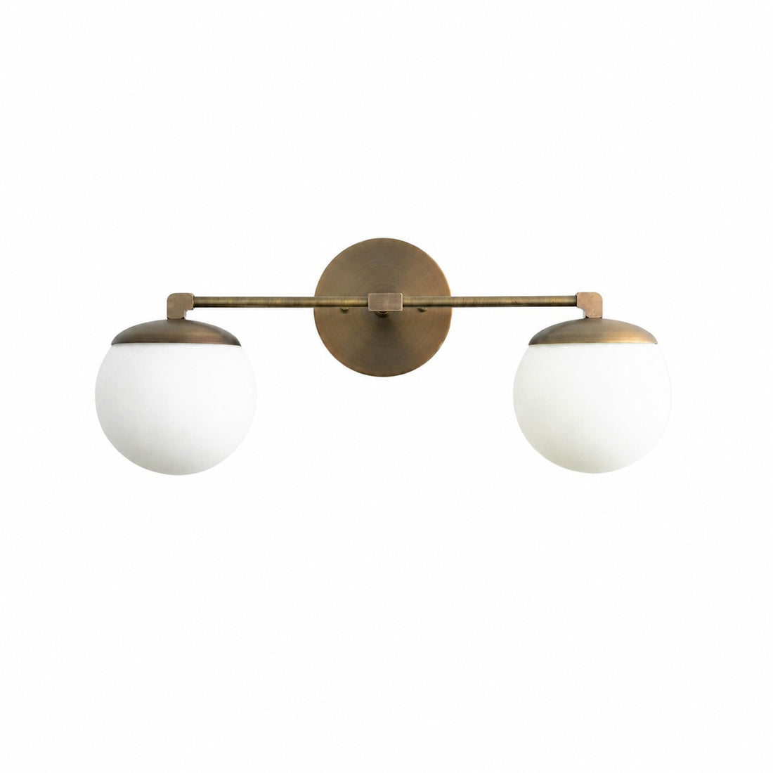 Glorica Glass Vanity Light - Art Deco Brass Wall Globe Fixture Modern