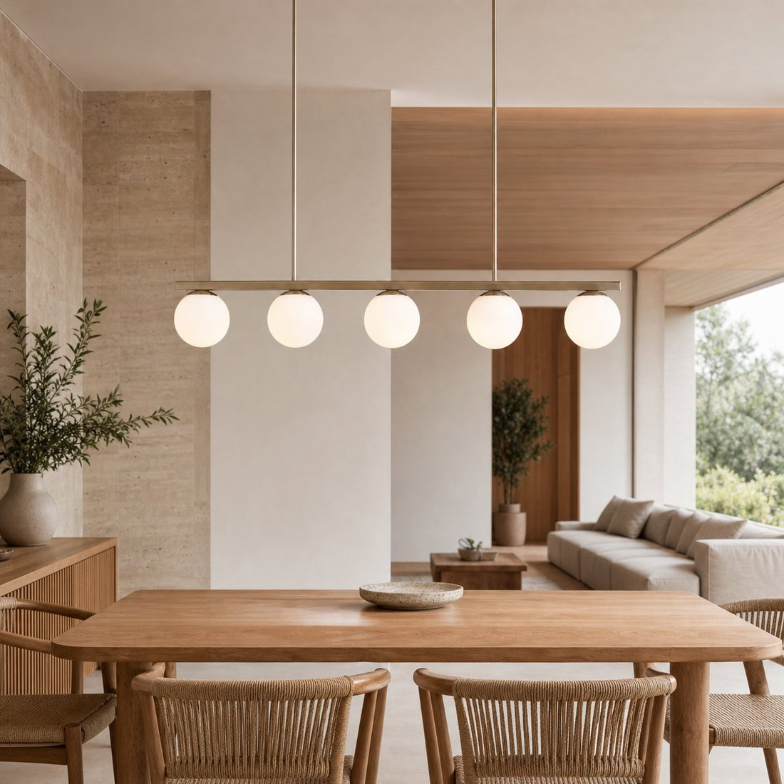 Brelia Round Light Chandelier - Modern Milk Glass Globe Ceiling Light