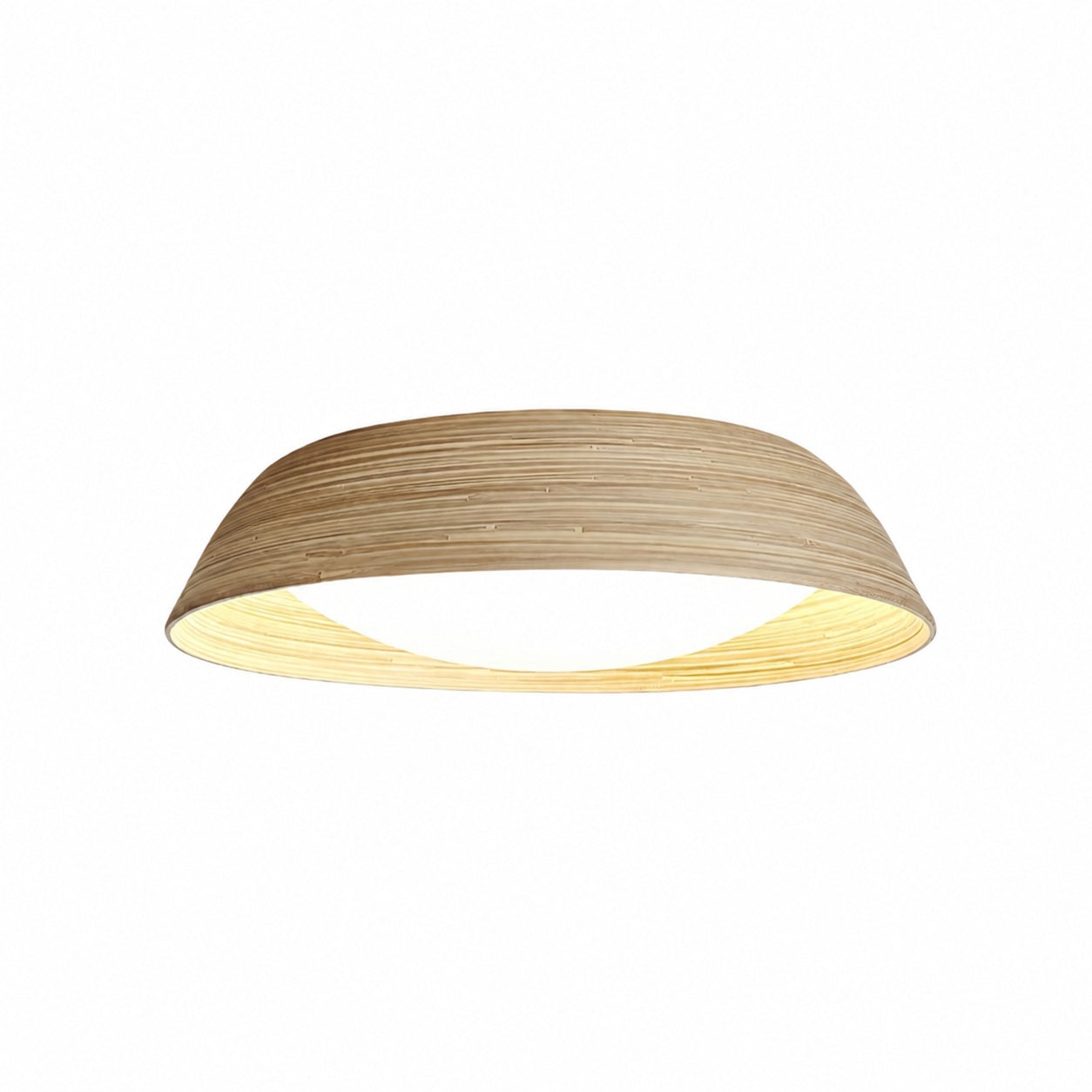 Bambori Japandi Style Bamboo Textured Ceiling Lamp - Natural Accent Light for Living Room