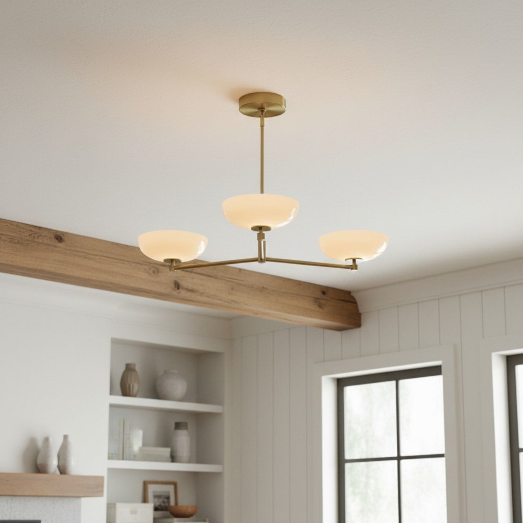 Vega Glass Mid-Century Modern Globe Chandelier with Glass Shades for Dining Room and Kitchen Island