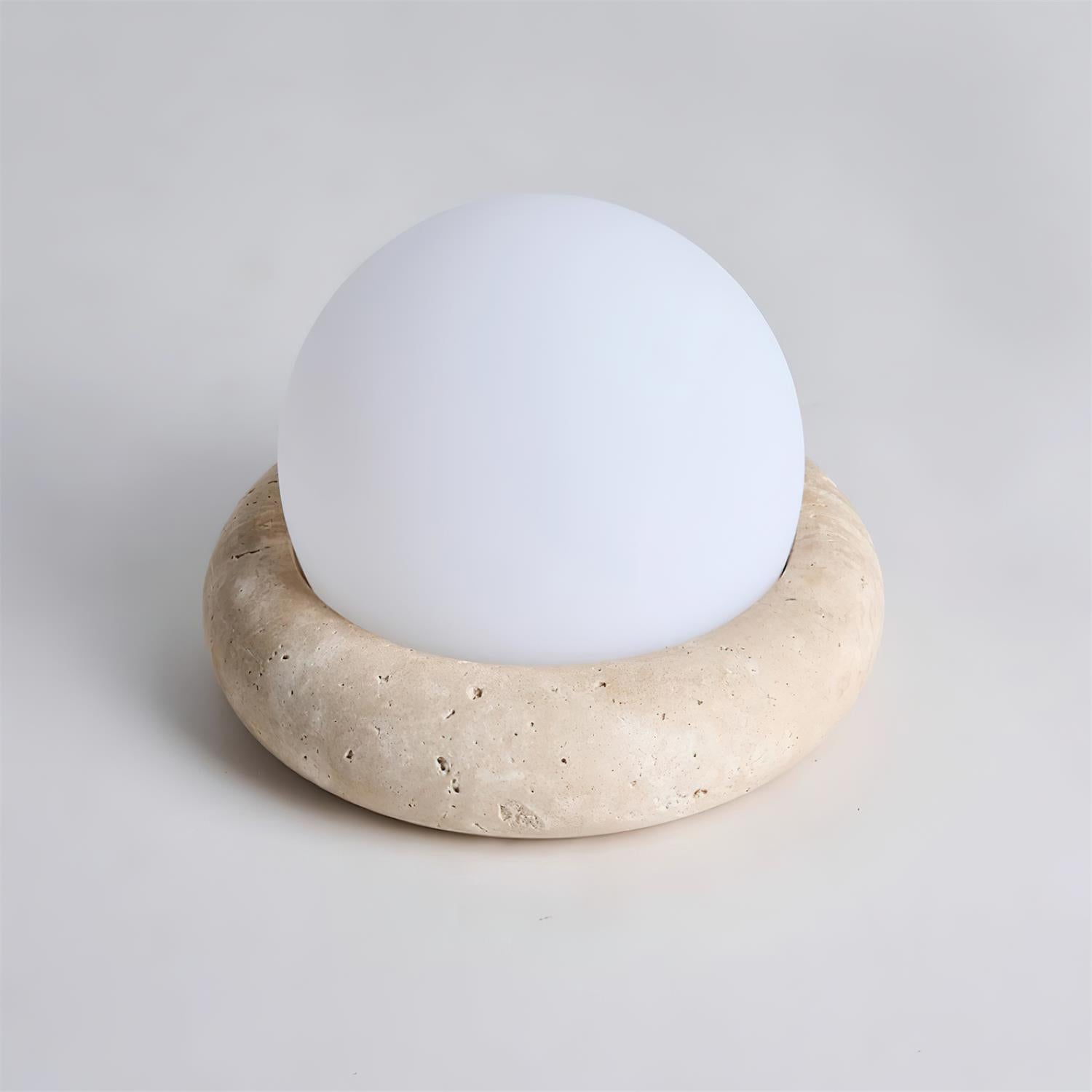 Modern Travertine Cute Mini Orb Table Lamp