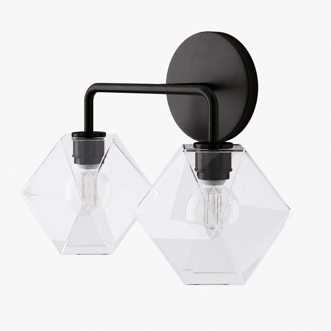 Talvior Geometric Modern Bathroom Sconce - Faceted Shade Light in Luxe Finishes