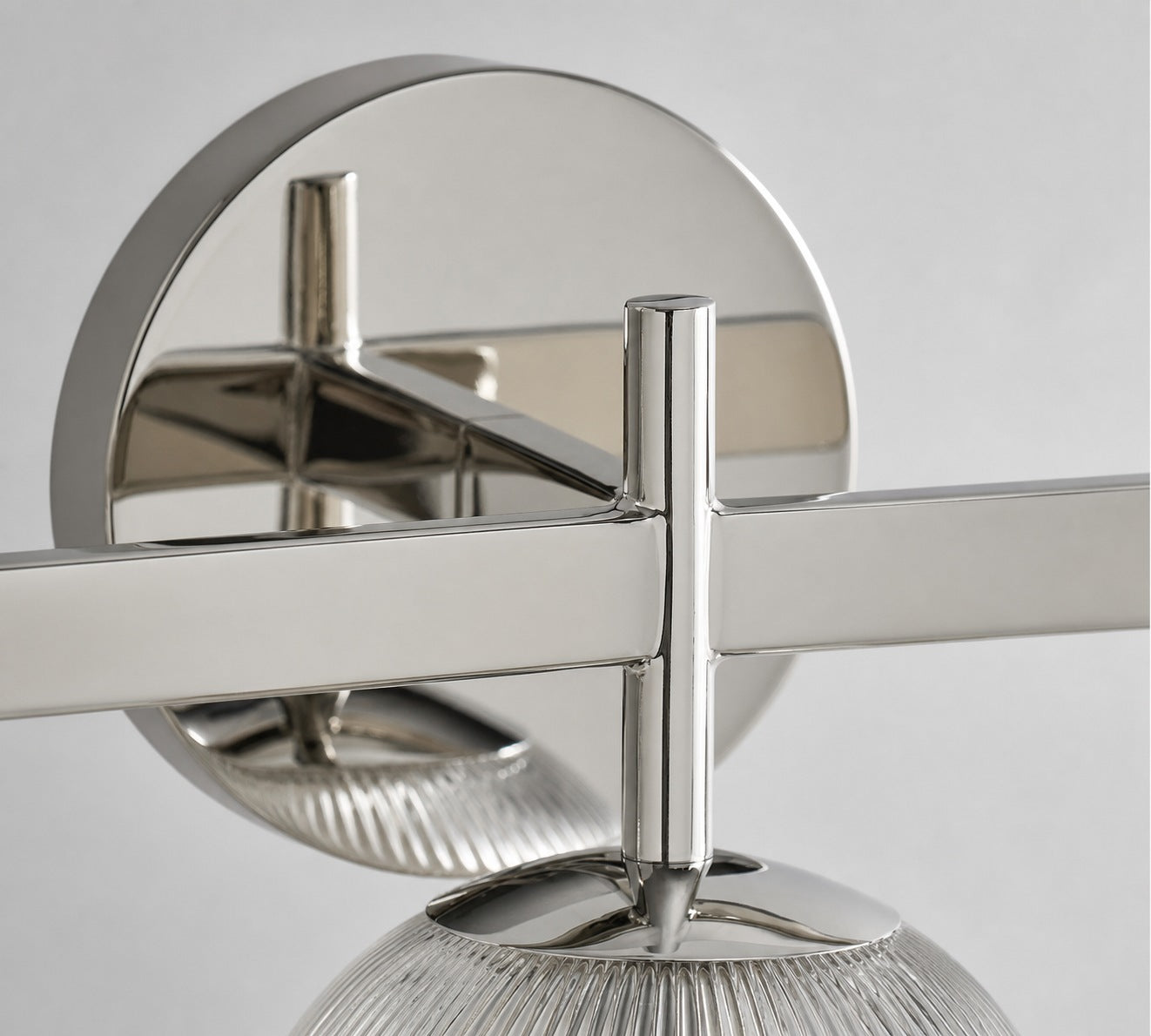 Bravira Ribbed Glass Sconce - Metal Wall Light with Clear Glass Shade