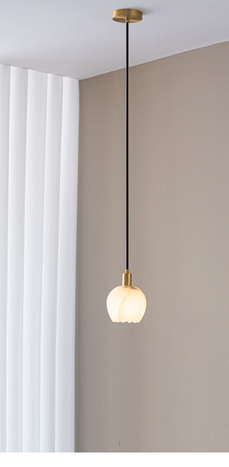 Modern Minimalist Alabaster Pendant Light