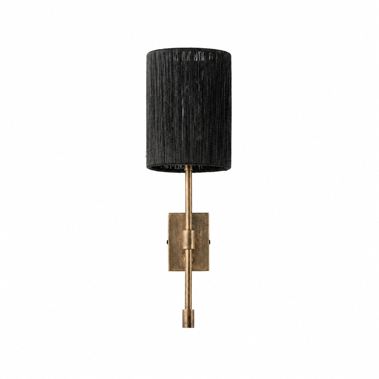 Atticus Fabric Shade Wall Sconce - Modern Brass Wall Light for Bedroom and Hallway