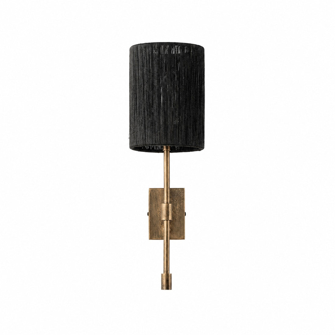 Atticus Fabric Shade Wall Sconce - Modern Brass Wall Light for Bedroom and Hallway