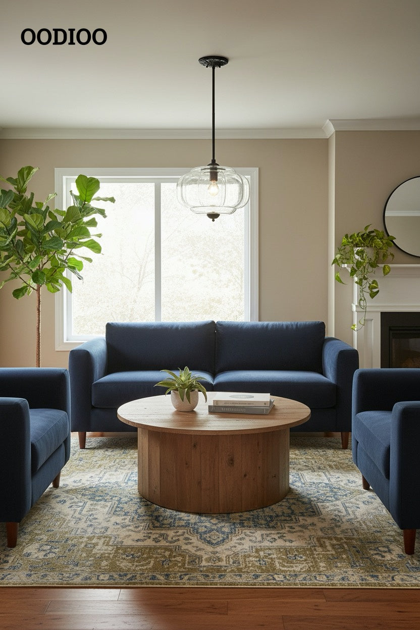 Antique Brass Green Glass Eloise Pendant Light