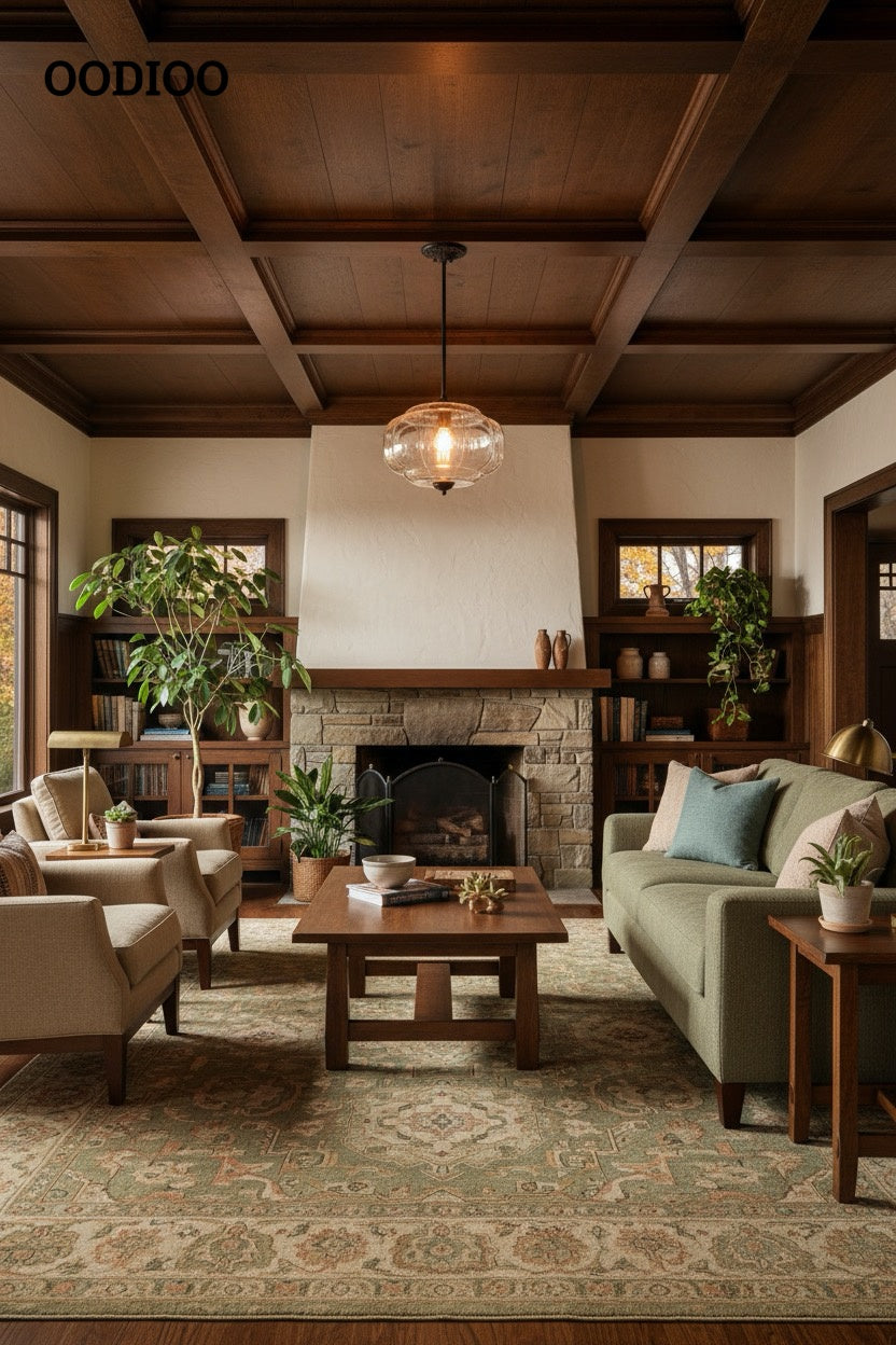 Antique Brass Green Glass Eloise Pendant Light