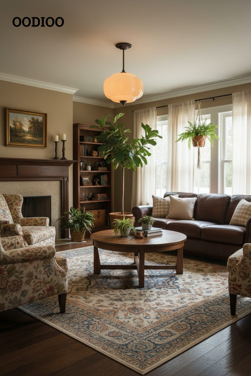 Antique Brass Green Glass Eloise Pendant Light