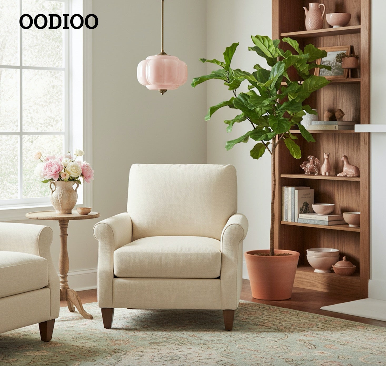 Antique Brass Green Glass Eloise Pendant Light