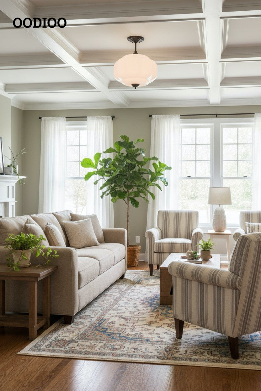 Antique Brass Green Glass Eloise Pendant Light