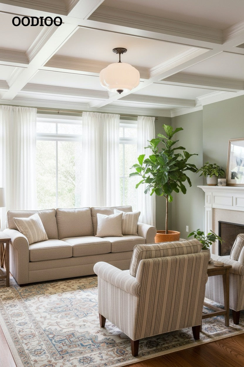 Antique Brass Green Glass Eloise Pendant Light