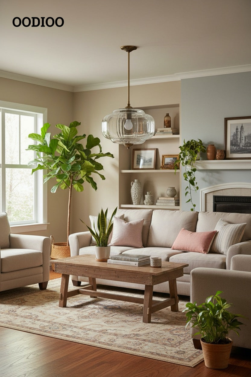 Antique Brass Green Glass Eloise Pendant Light