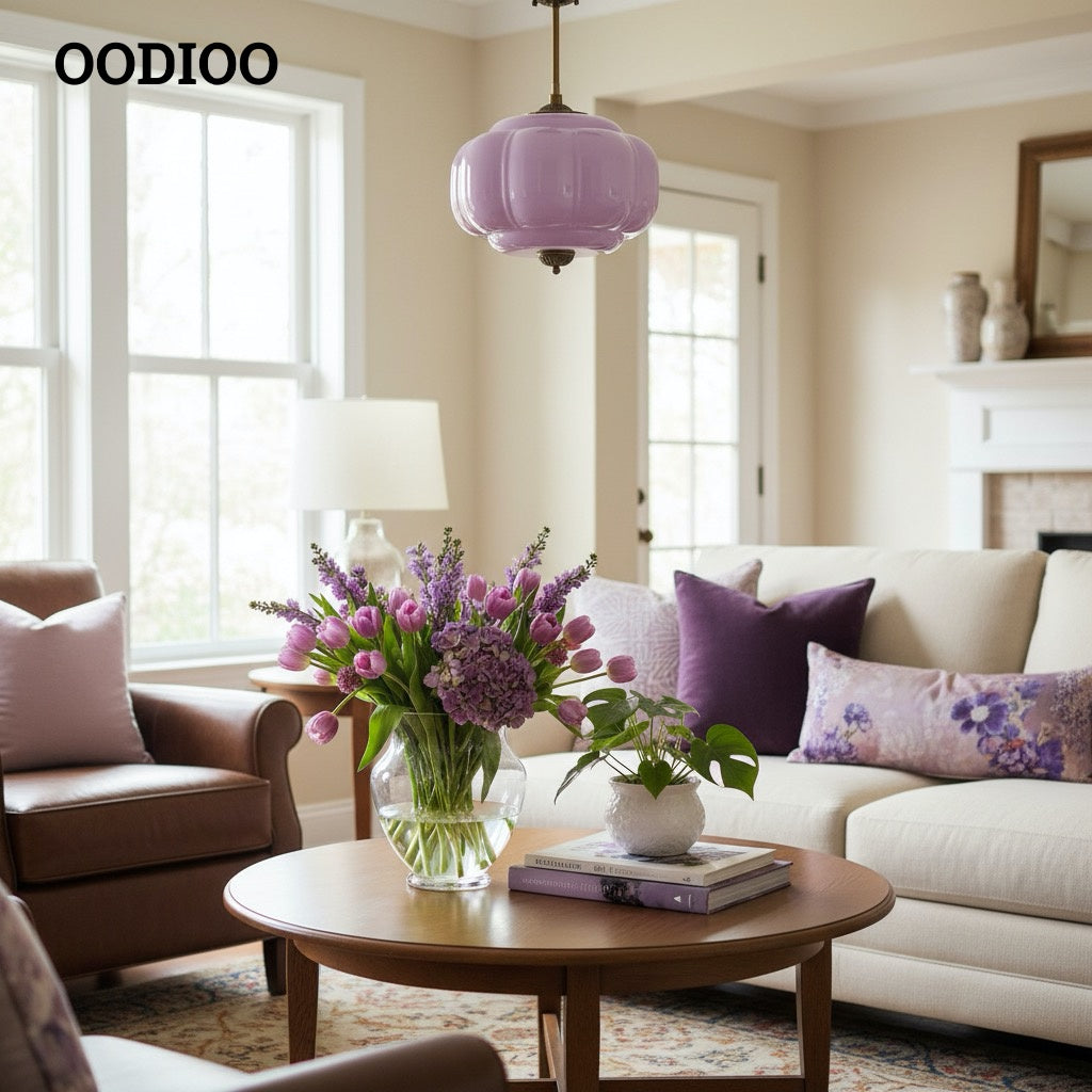 Antique Brass Green Glass Eloise Pendant Light