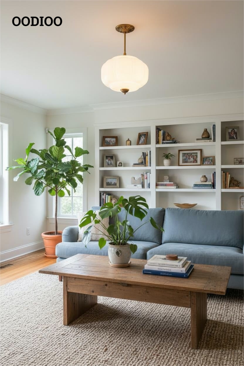 Antique Brass Green Glass Eloise Pendant Light