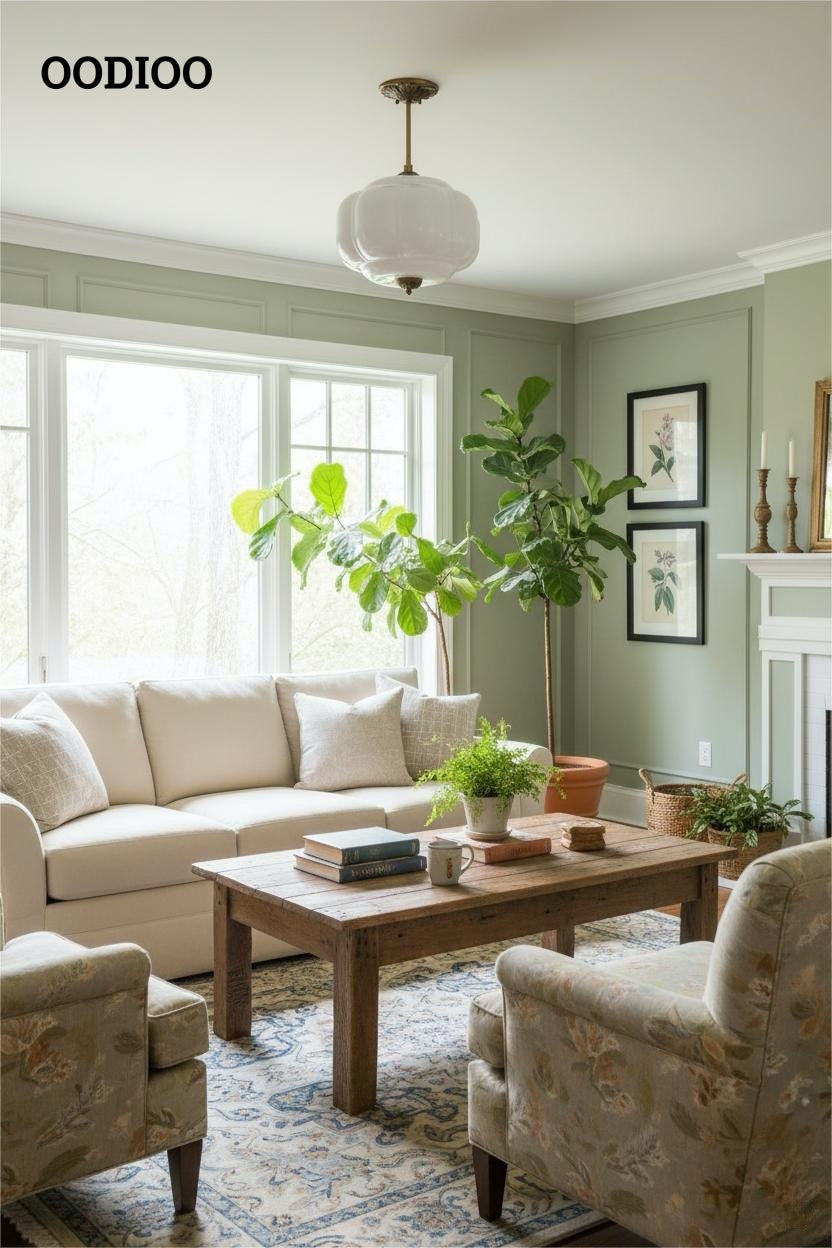 Antique Brass Green Glass Eloise Pendant Light