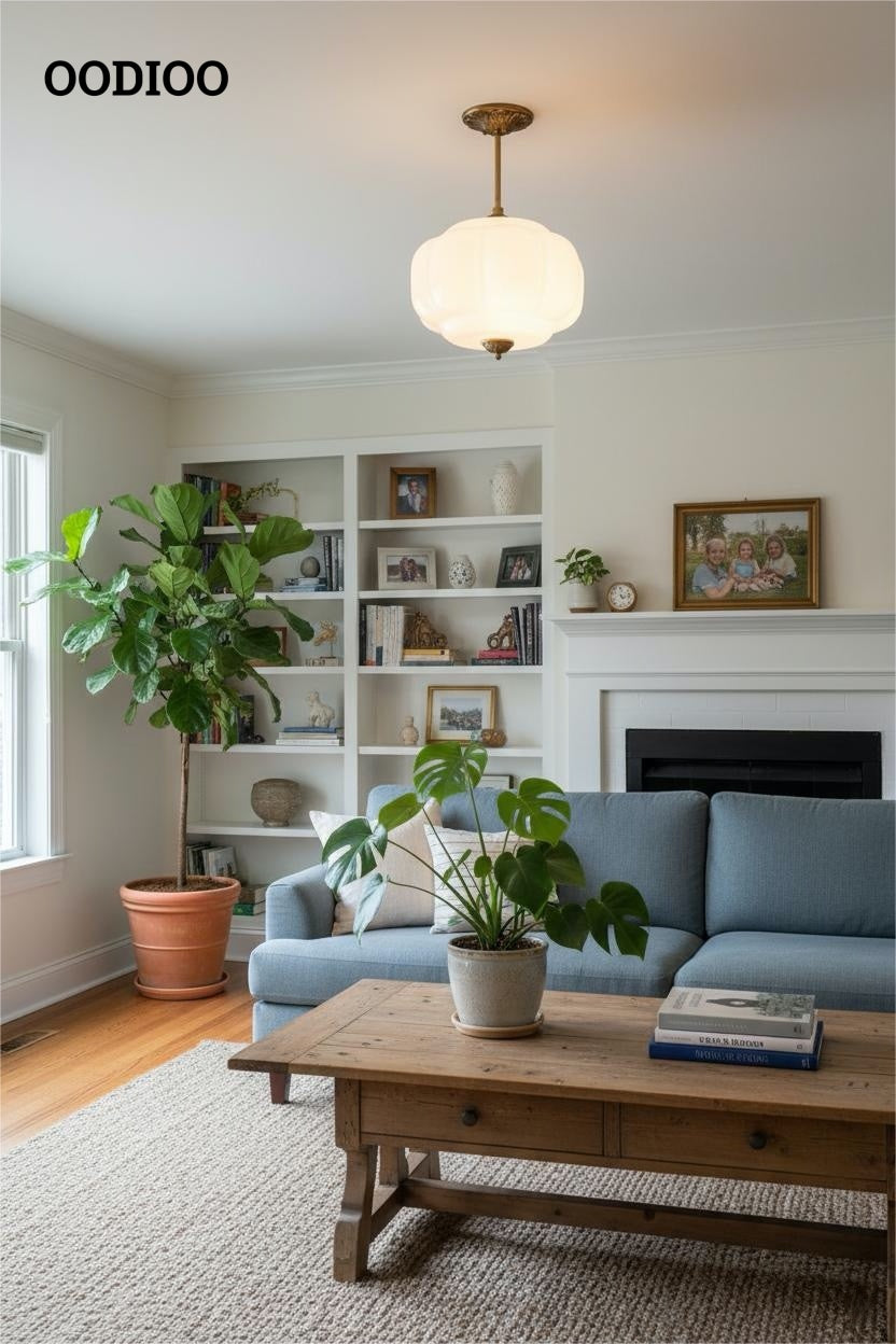 Antique Brass Green Glass Eloise Pendant Light