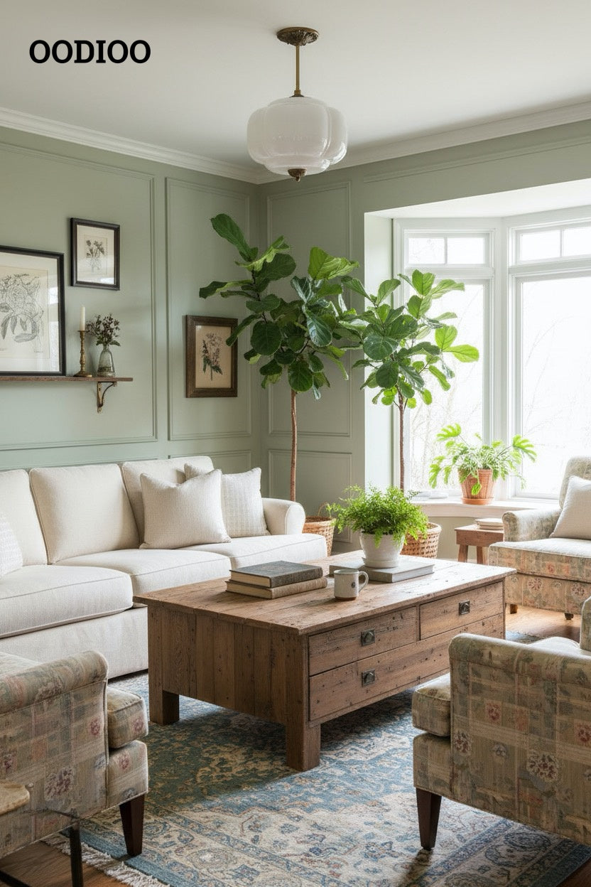 Antique Brass Green Glass Eloise Pendant Light