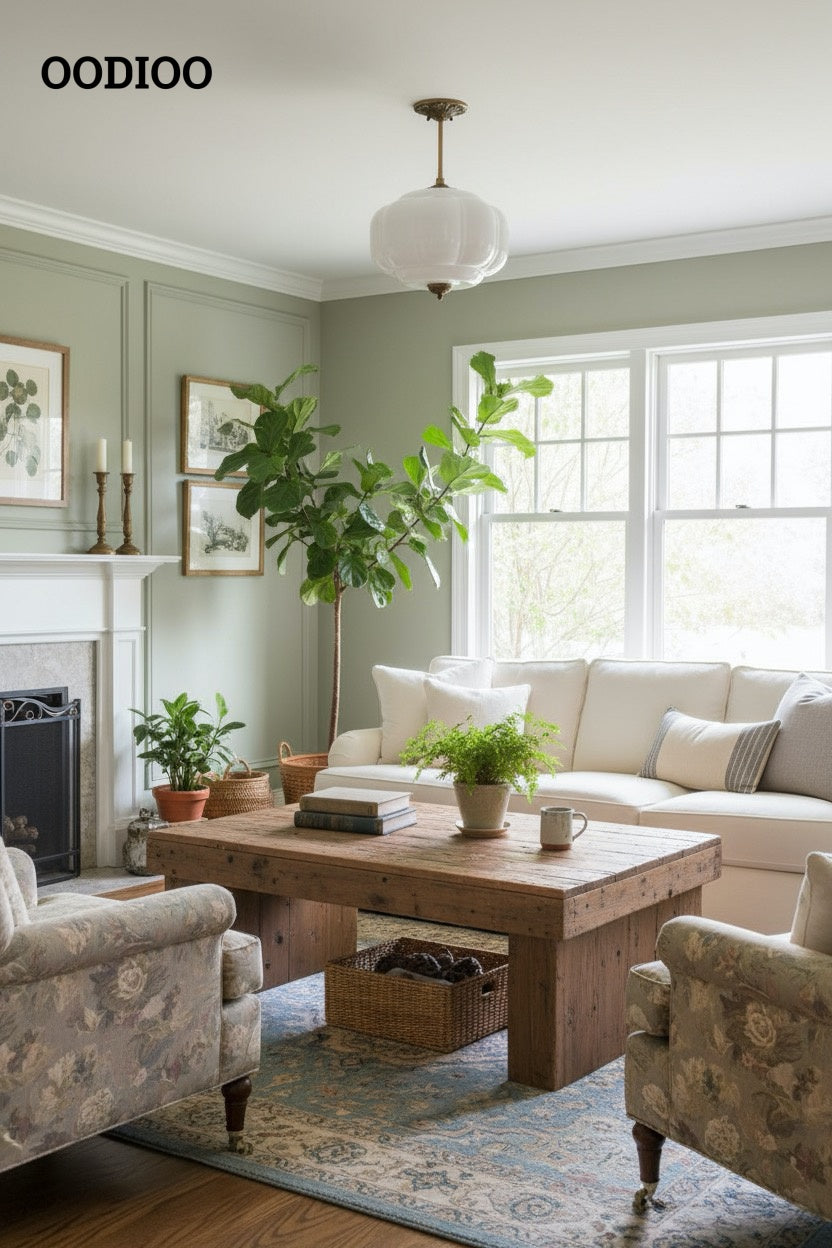 Antique Brass Green Glass Eloise Pendant Light