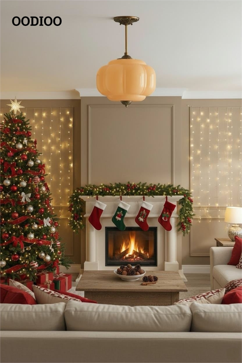 Antique Brass Green Glass Eloise Pendant Light