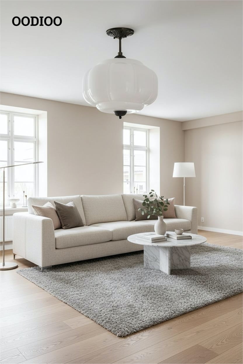 Antique Brass Green Glass Eloise Pendant Light