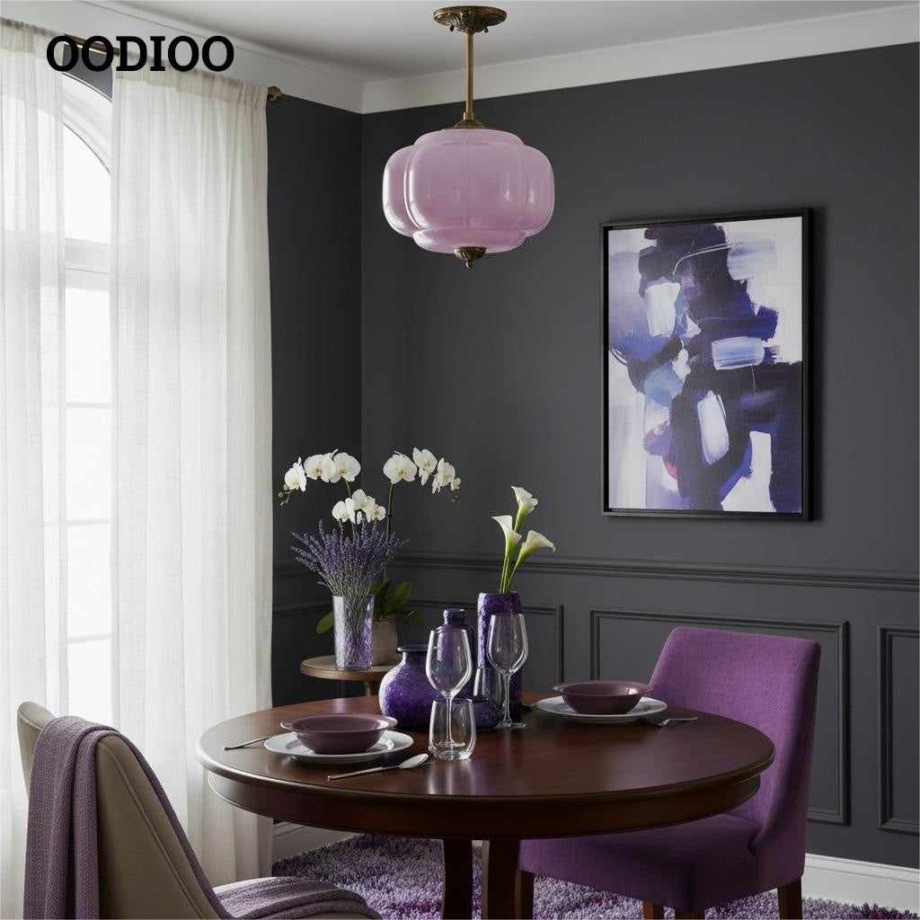 Antique Brass Green Glass Eloise Pendant Light