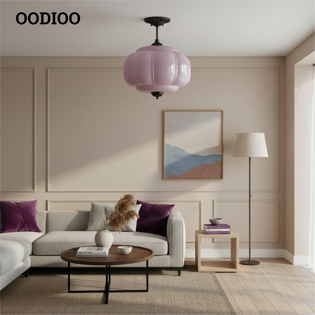 Antique Brass Green Glass Eloise Pendant Light