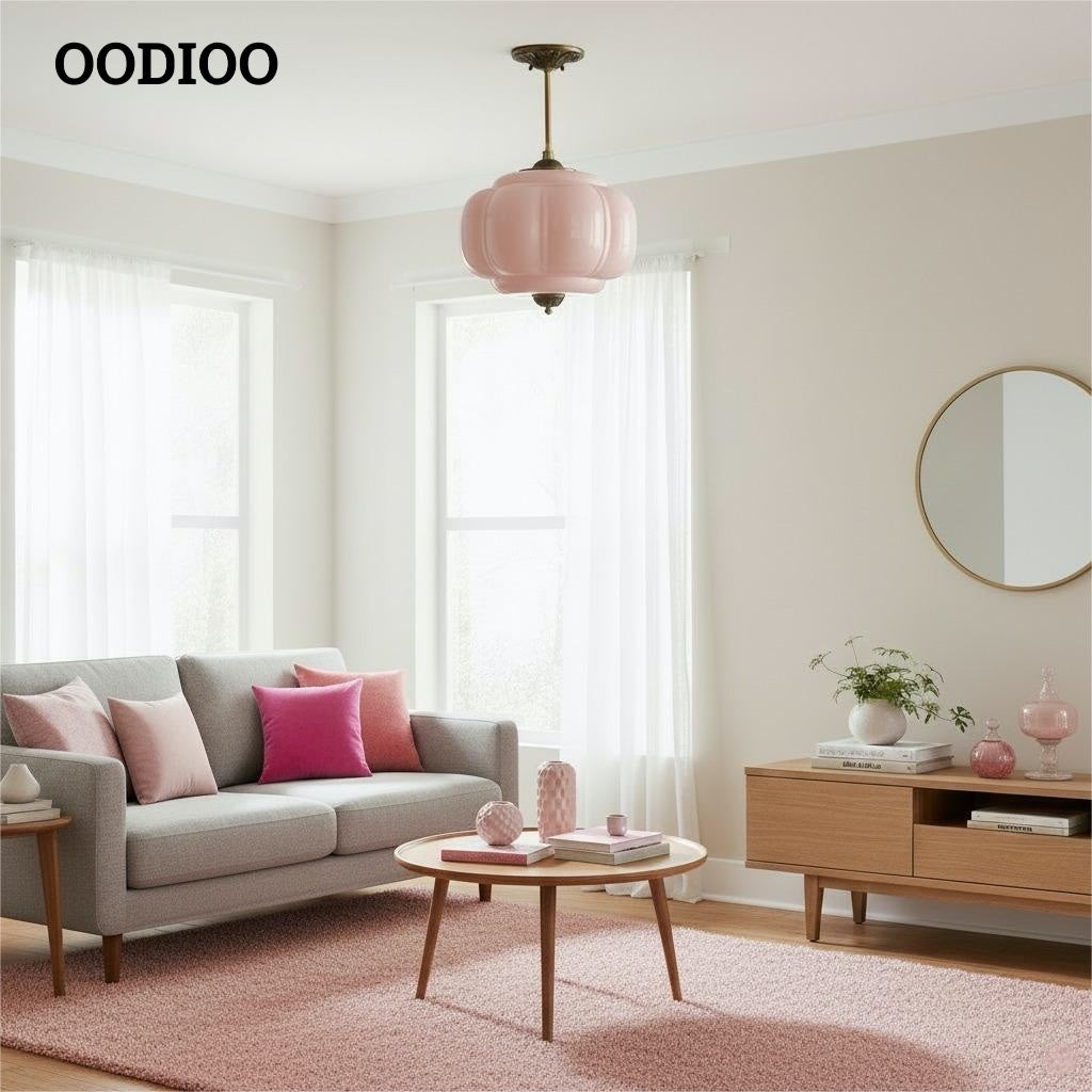 Antique Brass Green Glass Eloise Pendant Light