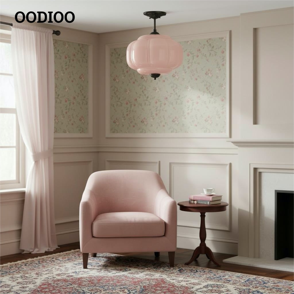 Antique Brass Green Glass Eloise Pendant Light