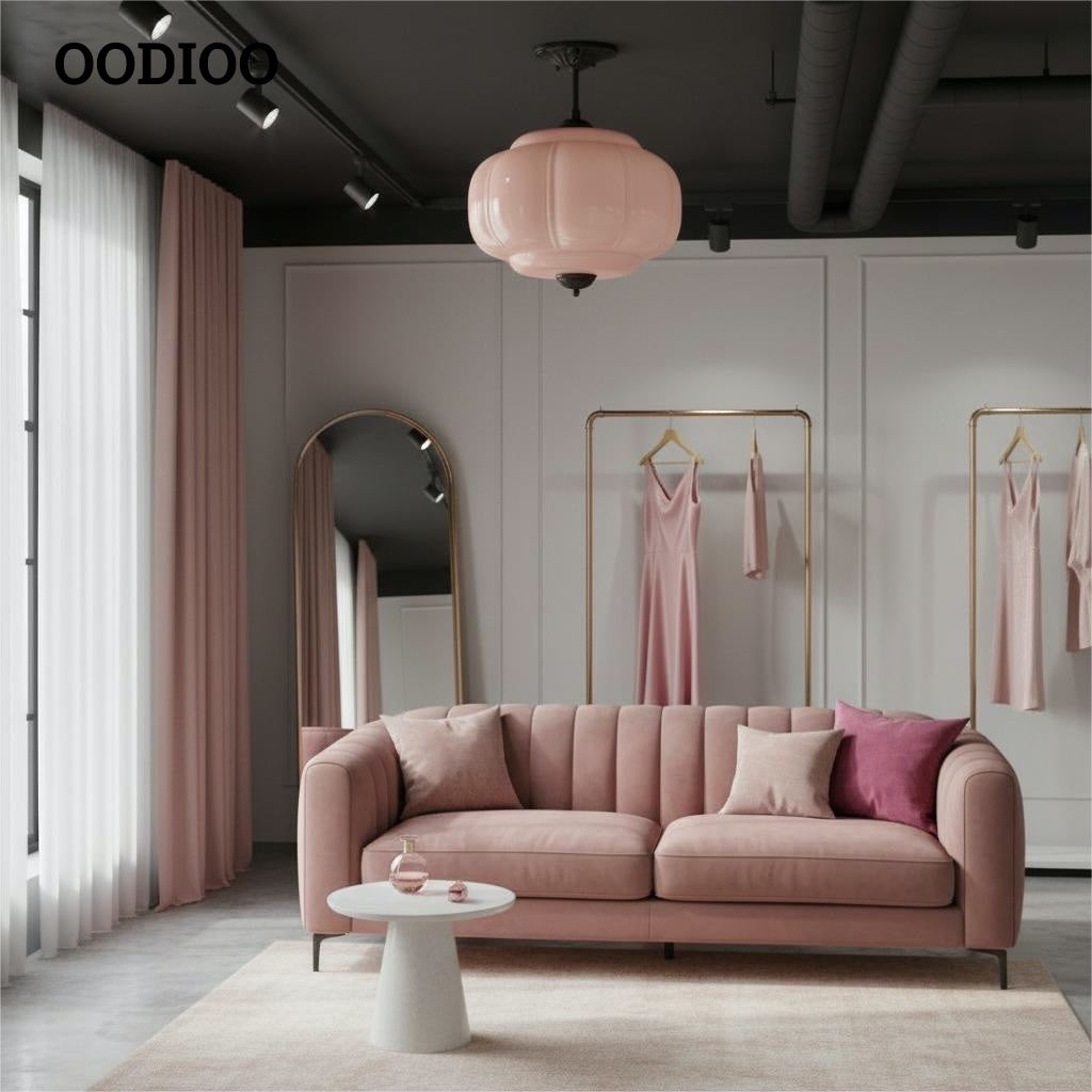 Antique Brass Green Glass Eloise Pendant Light