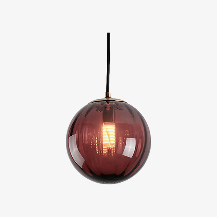 Lunorie Iron Metal Glass Globe Pendant Light - Sculpted Adjustable Pendant for Dining Spaces