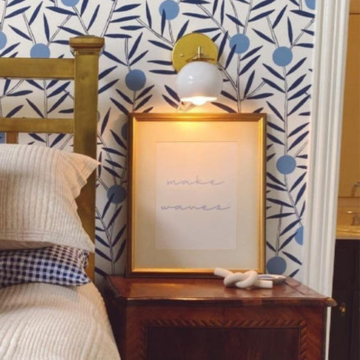 Mid-Century Wall Sconce - Brass Accents with Metal Shade Options