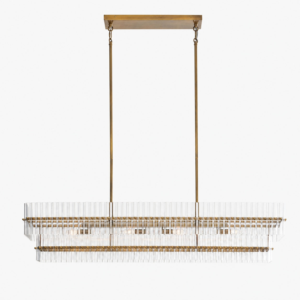 Lumora Crystal Pendant Light – Elegant Tumbled Brass & Cut Glass